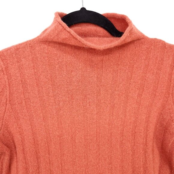 Madewell Merino Wool Alpaca Blend Mock Neck Pullover Sweater Size XXS Orange - Picture 4 of 10